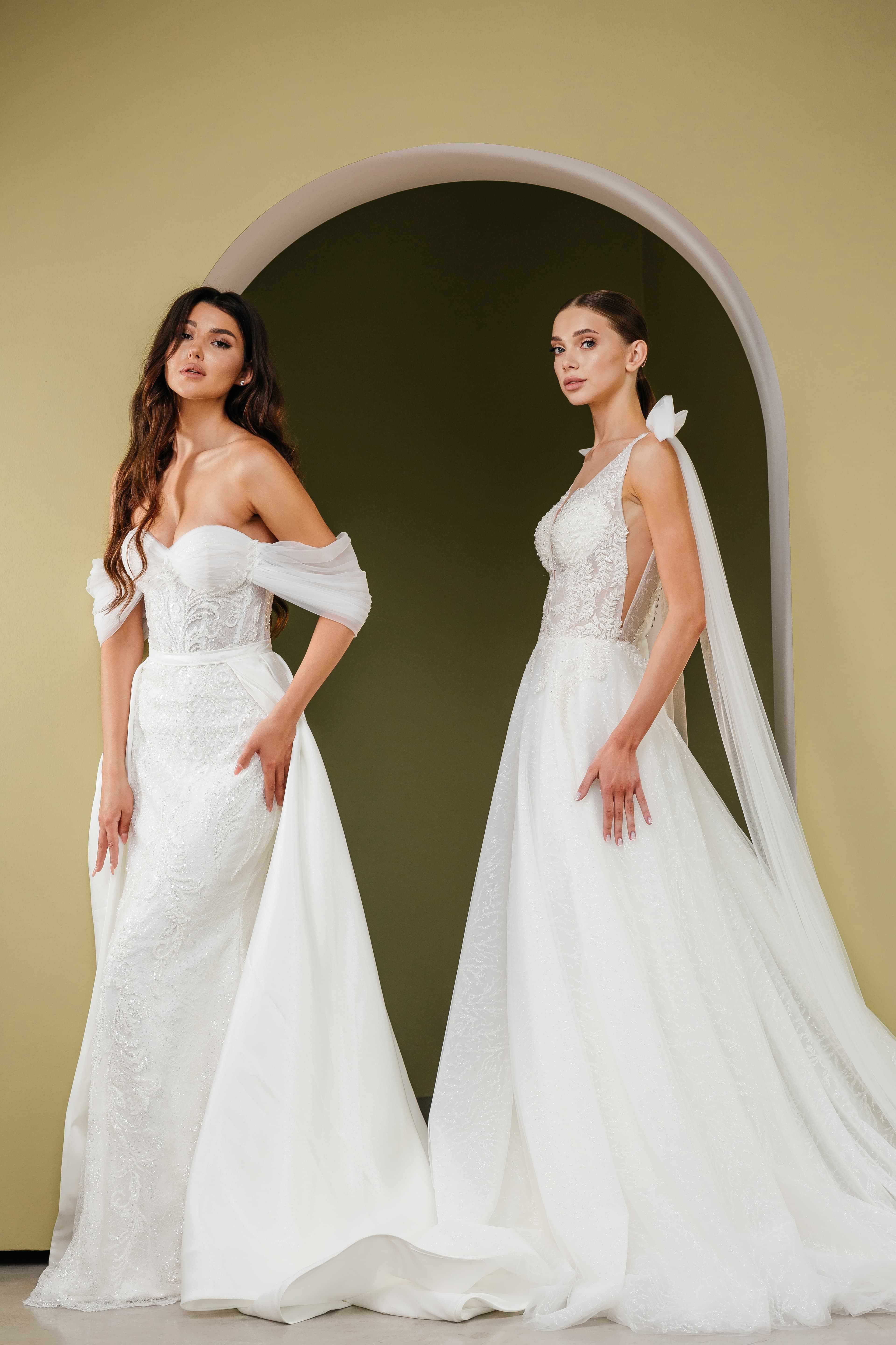 Romantic bridal gown with embellishment and texture.